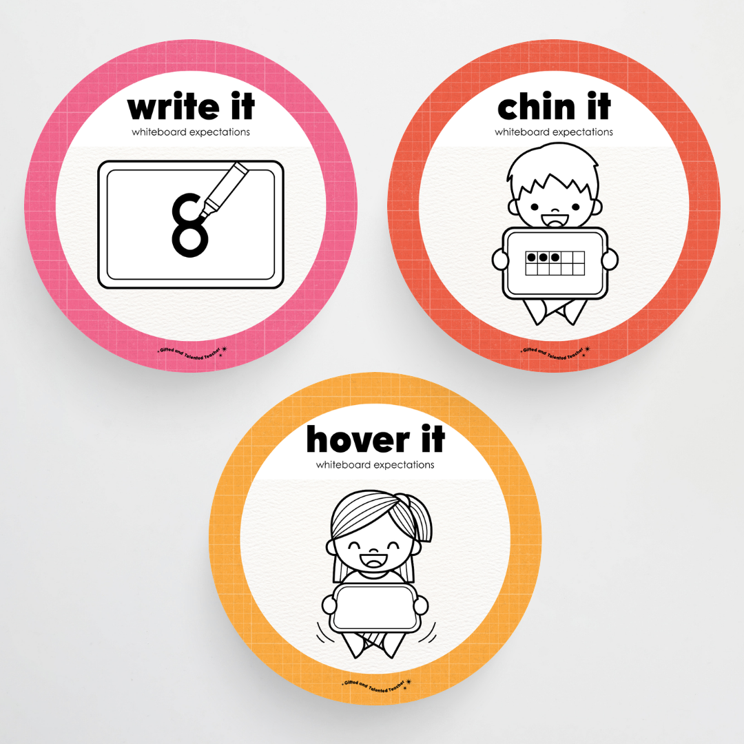 Mini Whiteboard Expectations, Prompts and Cues: Circle Icons - Back To School Classroom Decor