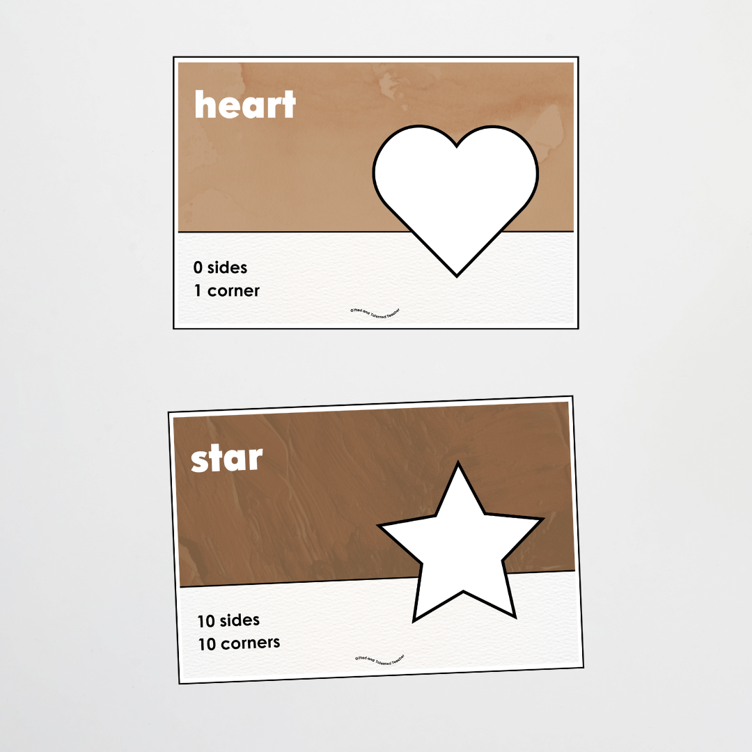 2D Shapes Posters- Neutral Classroom Decor