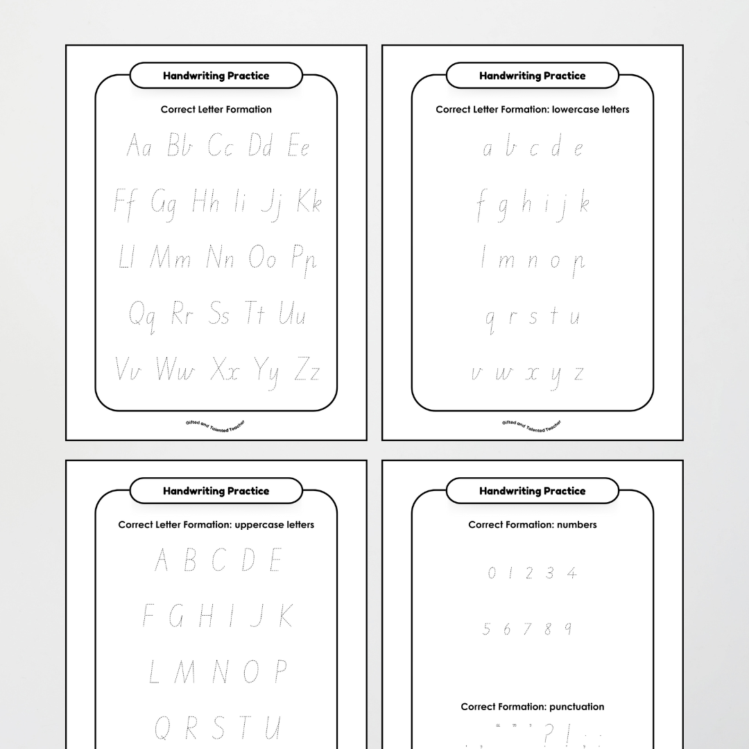 Victorian Print Font Handwriting Tracing Mats - Neutral - Teacher Resources & Classroom Decor