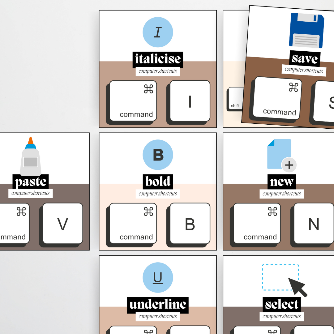 Computer Shortcuts (PC and Mac users) - Neutral Classroom Decor - Teacher Resources & Classroom Decor