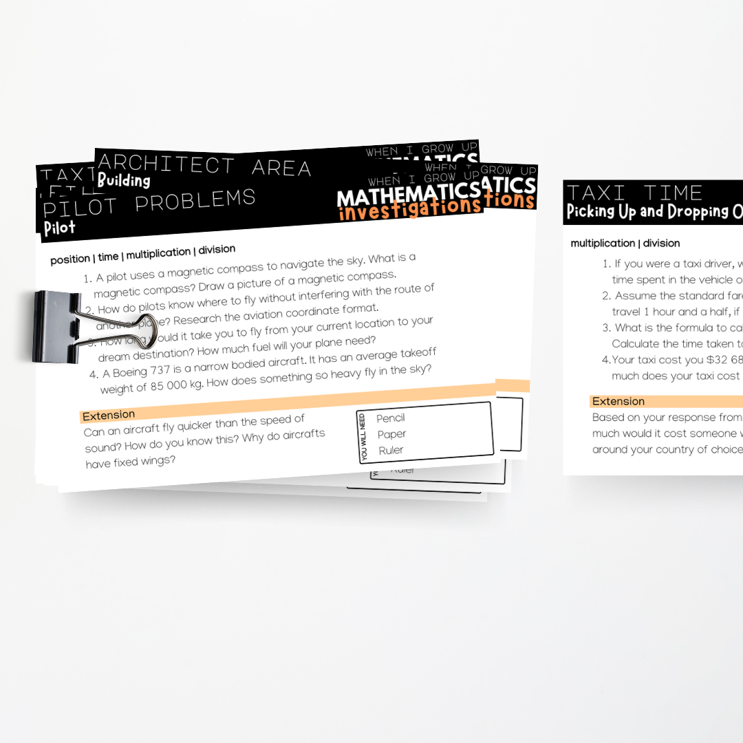 Volume 1: When I Grow Up - Mathematics Investigations - Teacher Resources & Classroom Decor