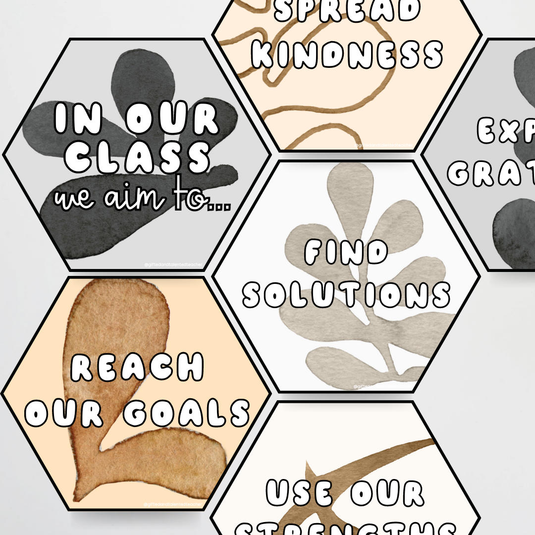 Matisse: Class Aims - Neutral Classroom Decor - Teacher Resources & Classroom Decor