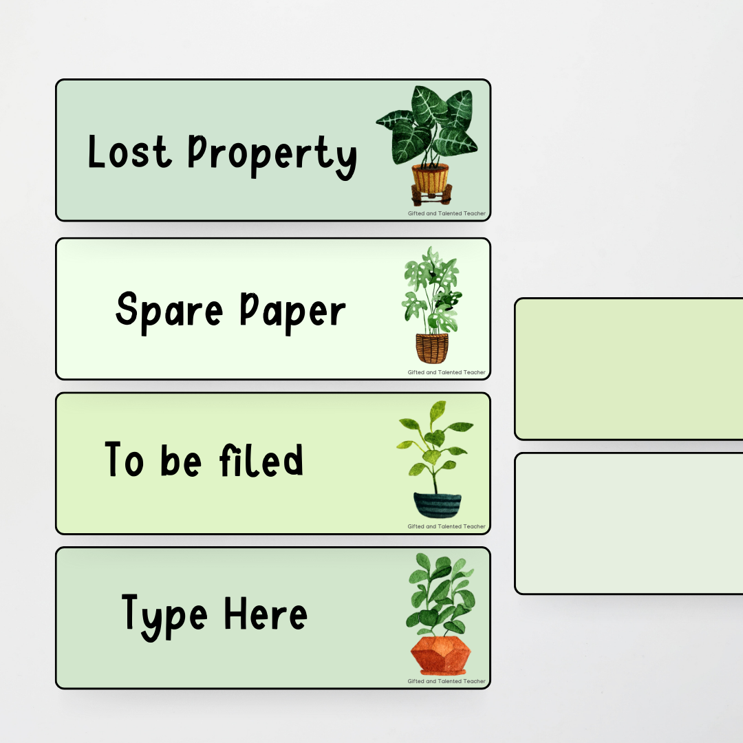 Medium Labels - Boho Botanical Classroom Decor - Teacher Resources & Classroom Decor