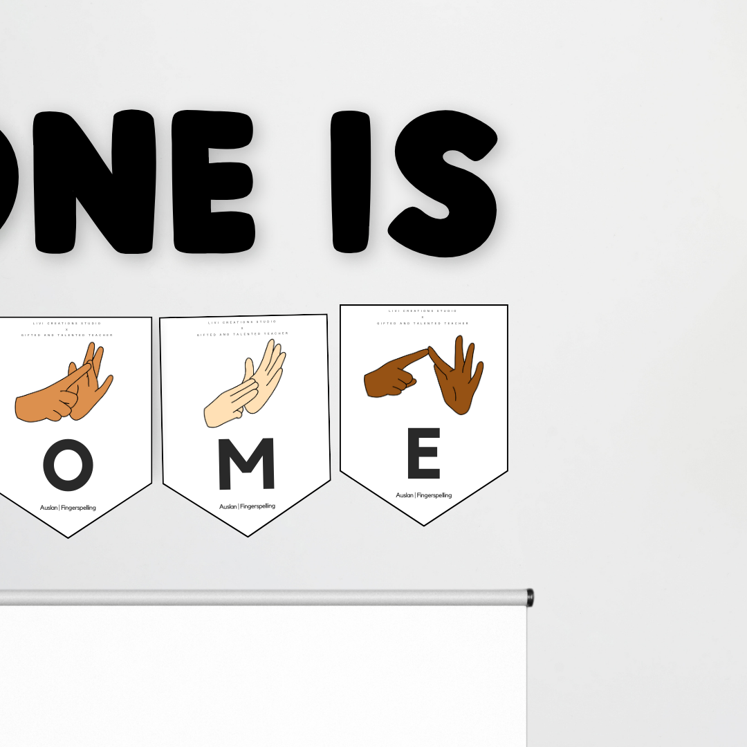 Livi Creations Studio: Auslan 'Everyone is WELCOME' - Auslan Classroom Decor