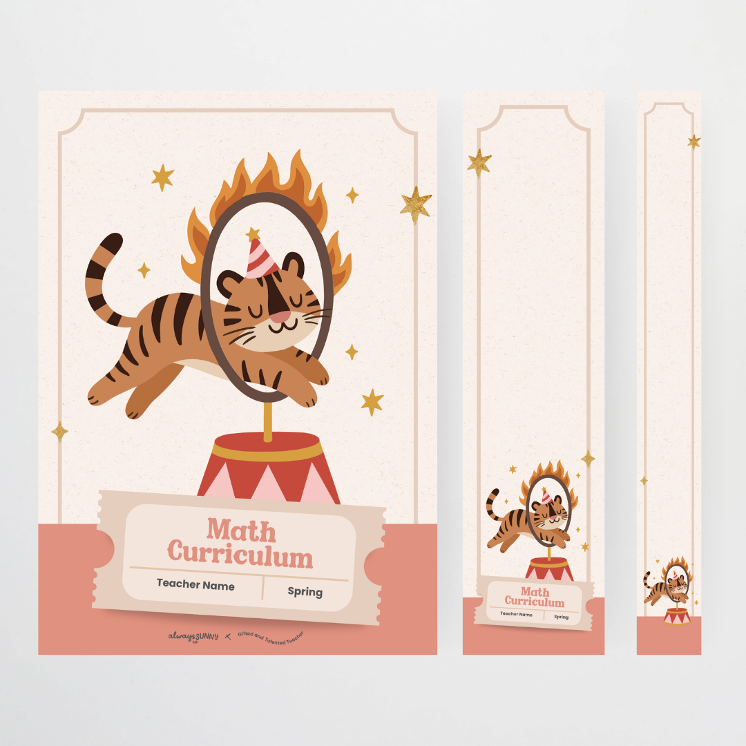 Binder Covers Circus Animals - Little Circus Classroom Decor