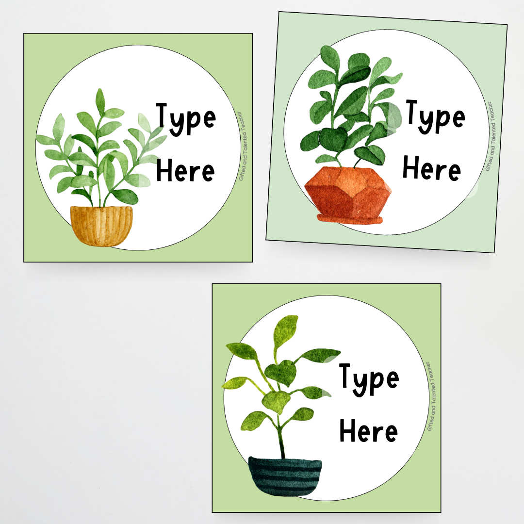 Square Labels - Boho Botanical Classroom Decor - Teacher Resources & Classroom Decor