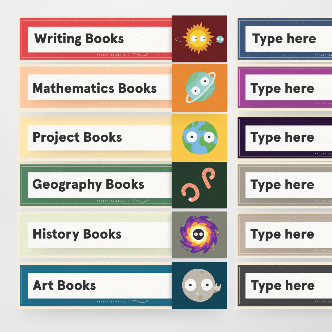 Philip Bunting: Book Labels - Watch this Space Classroom Decor - Teacher Resources & Classroom Decor
