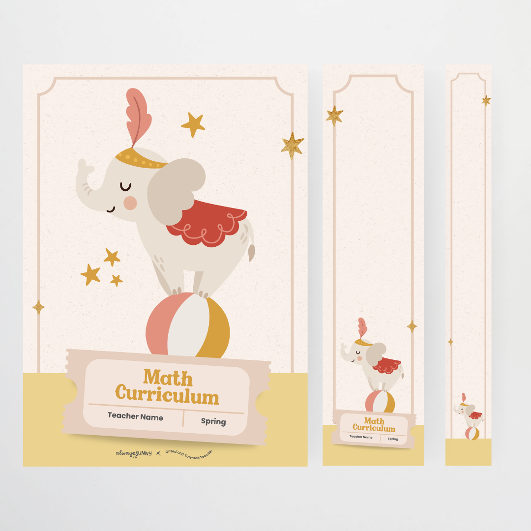 Binder Covers Circus Animals - Little Circus Classroom Decor