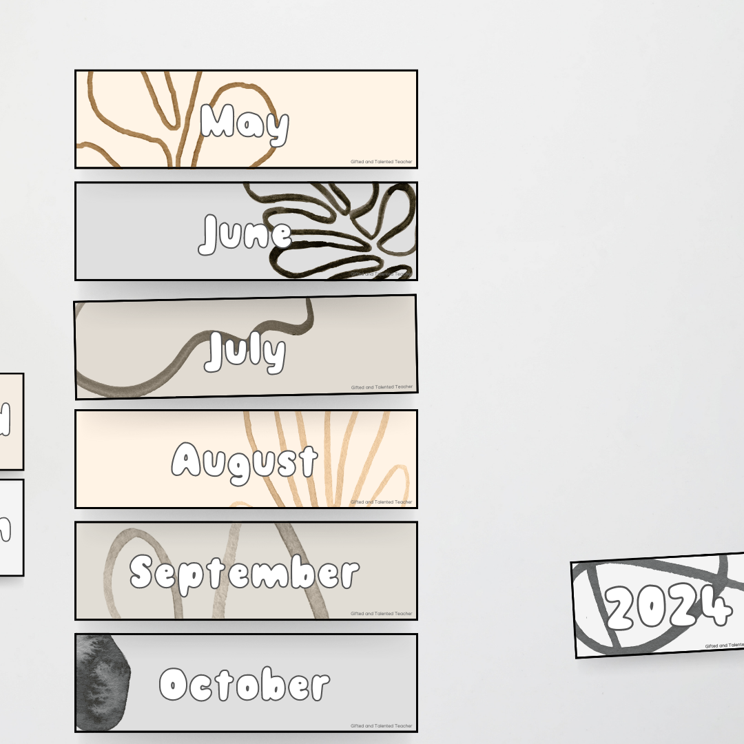 Matisse: Flip Calendar - Neutral Classroom Decor - Teacher Resources & Classroom Decor