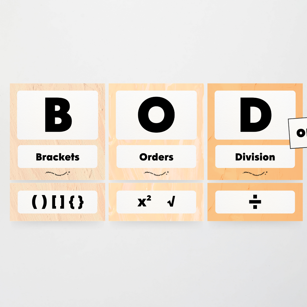 BODMAS Order of Operations - Neutral Classroom Decor - Teacher Resources & Classroom Decor