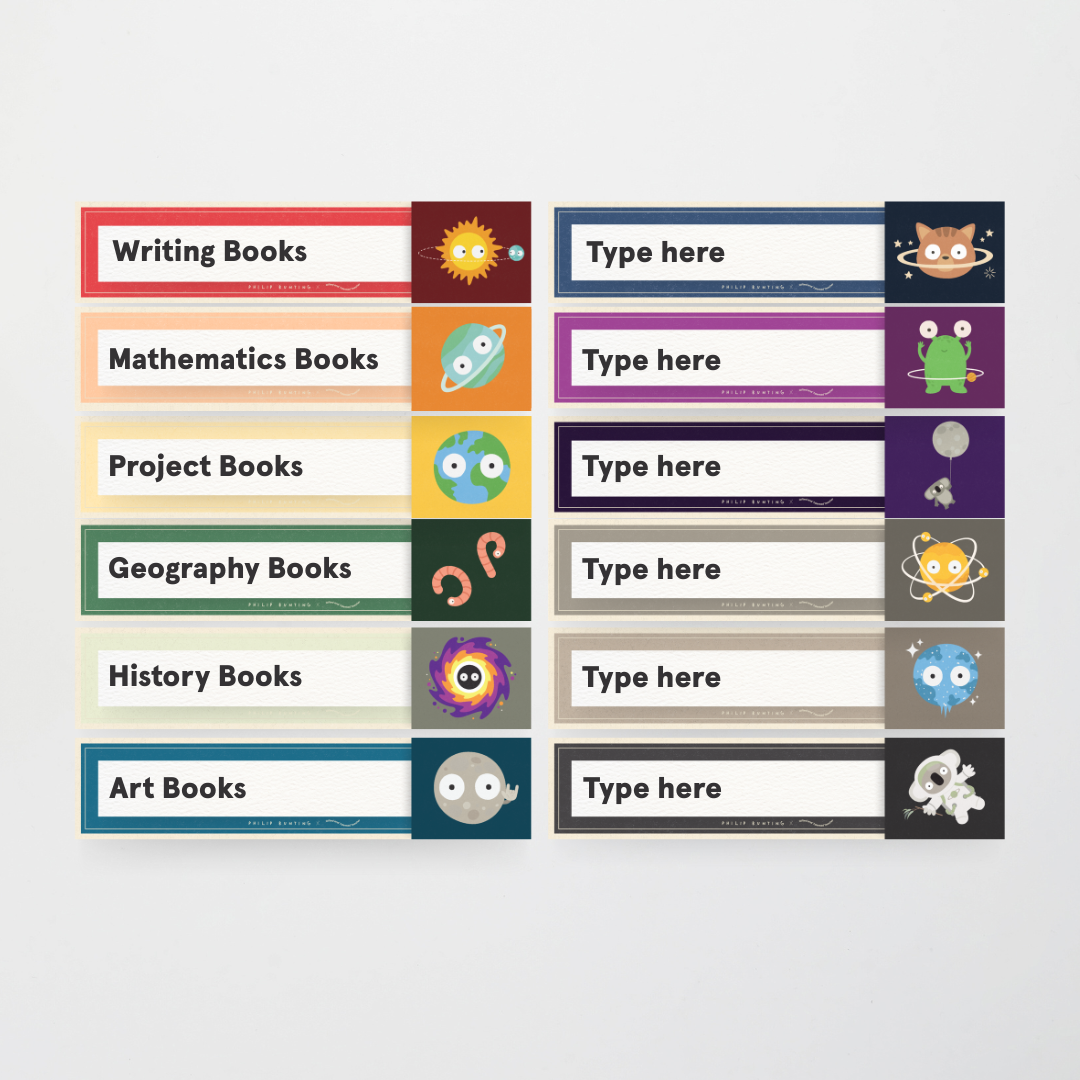 Philip Bunting: Book Labels - Watch this Space Classroom Decor - Teacher Resources & Classroom Decor