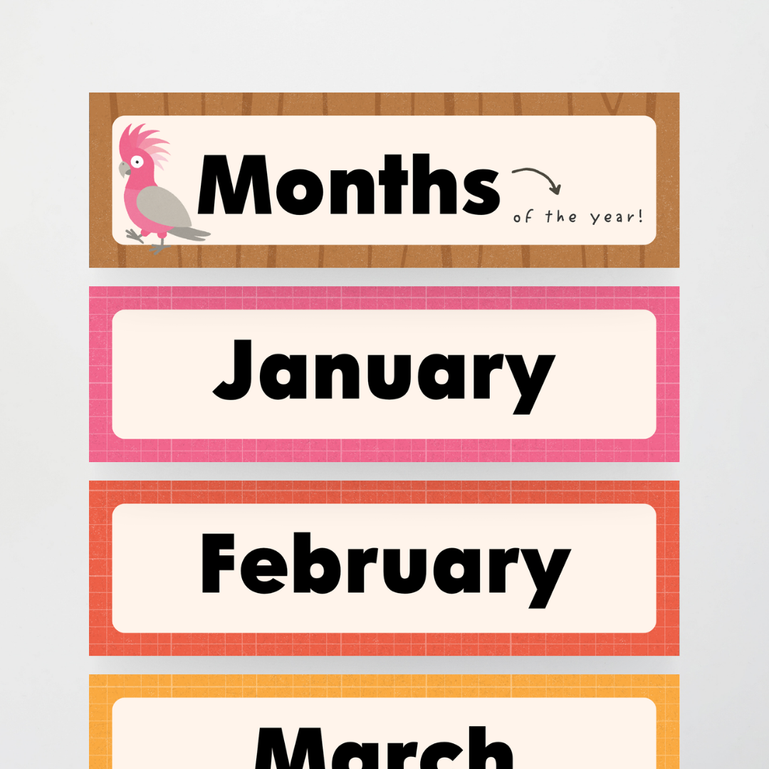 Philip Bunting: Months of the Year - Back to School Classroom Decor