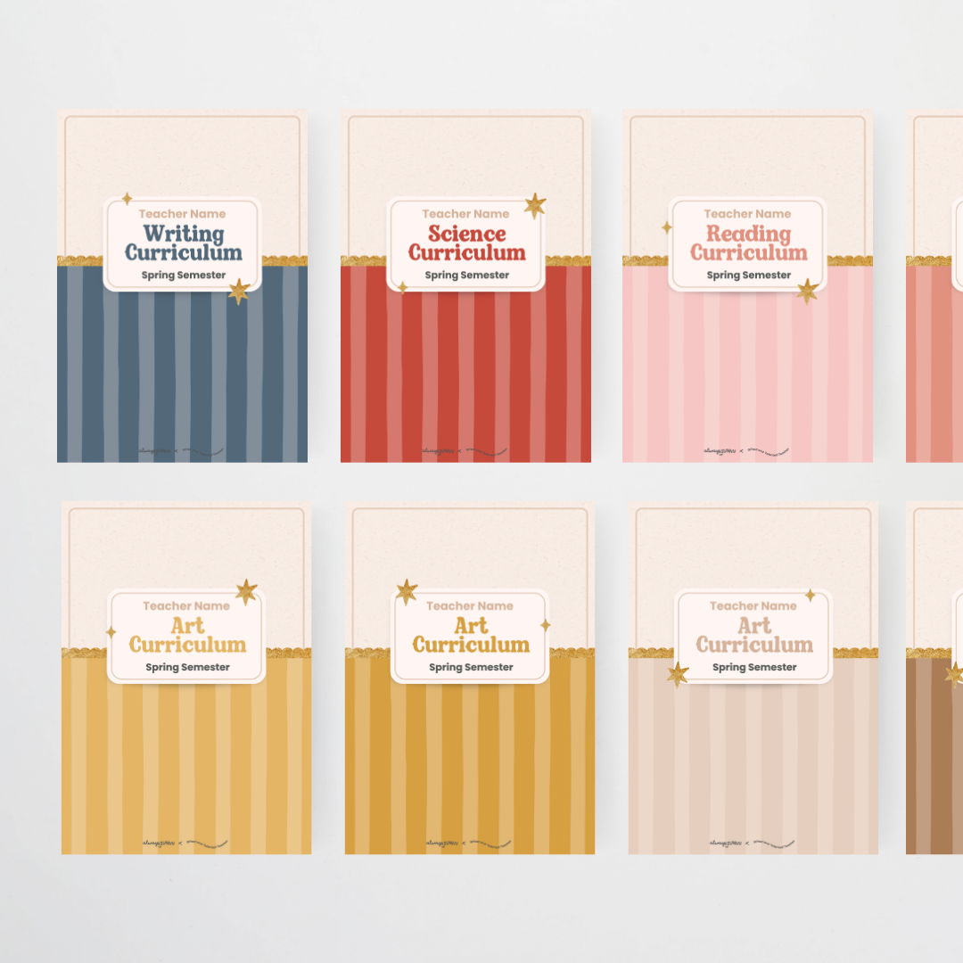 Binder Covers Circus Pattern - Little Circus Classroom Decor