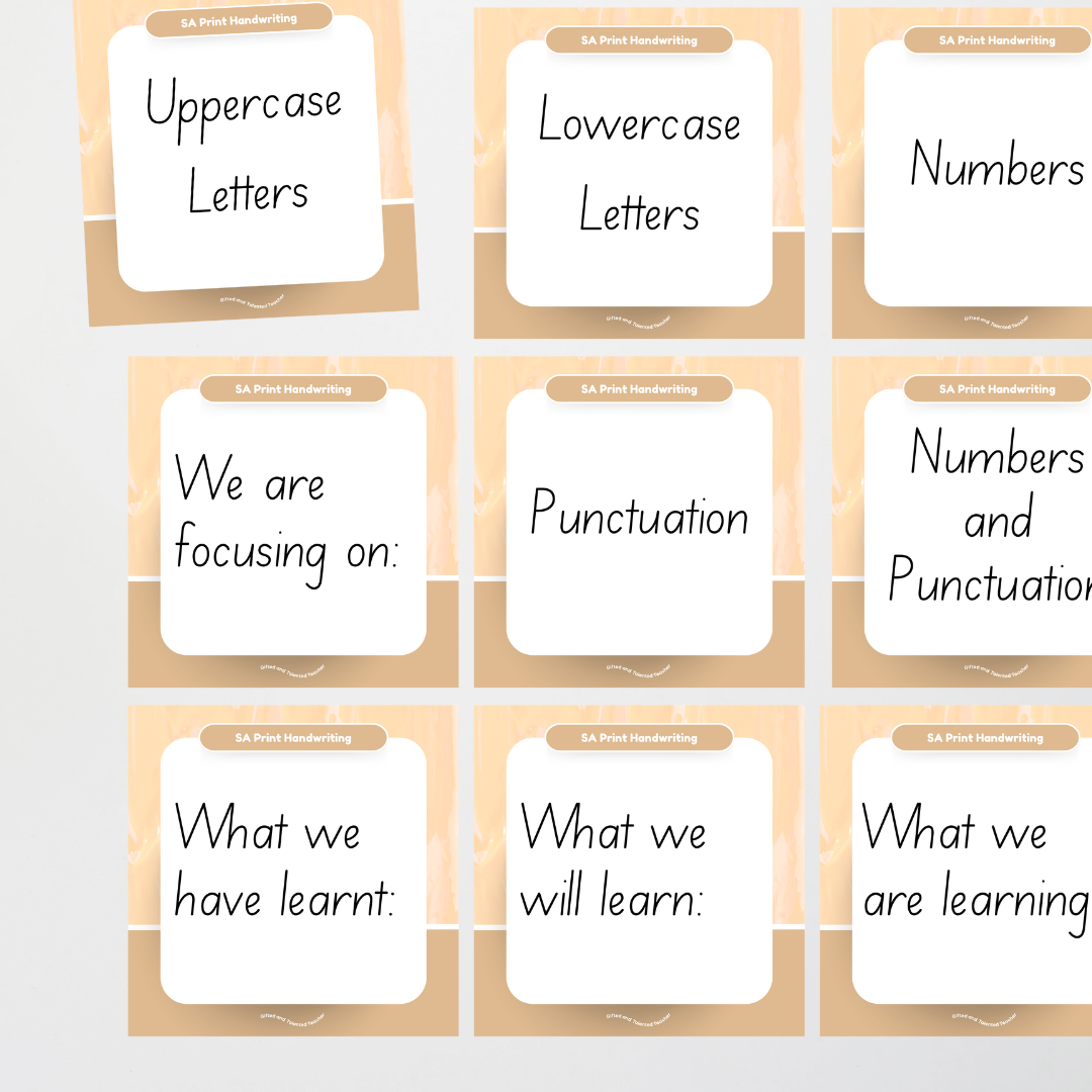 South Australian Print Font: Sky, Grass, Soil Handwriting Posters - Neutral
