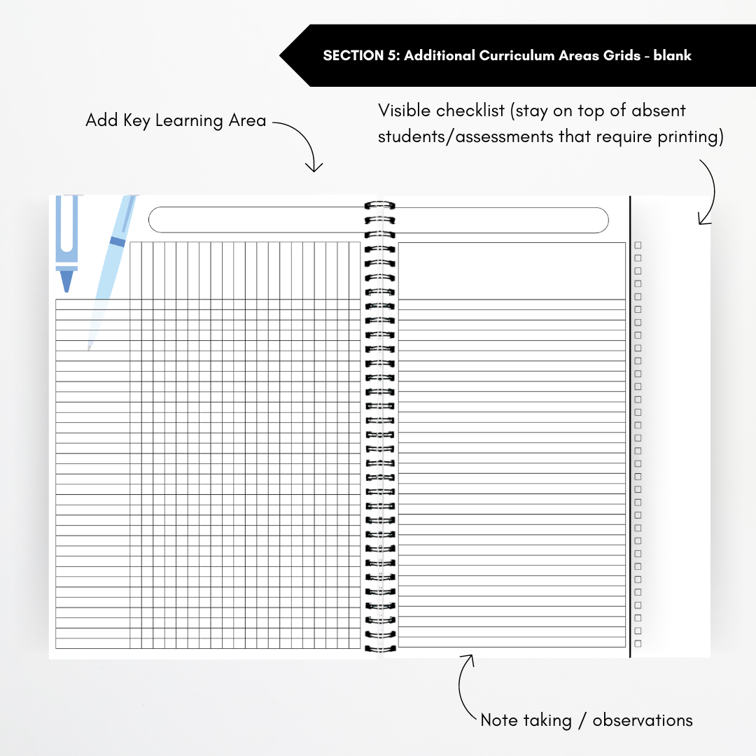 Assessment Book - Blank: Upper Grades - Teacher Resources & Classroom Decor