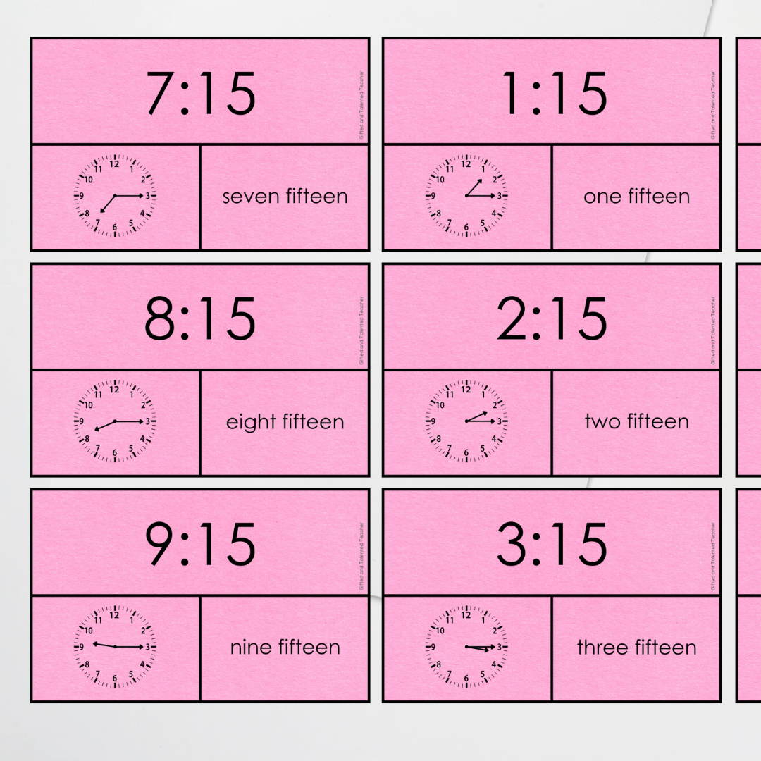 Precise Time - fifteen minutes past the hour - Teacher Resources & Classroom Decor
