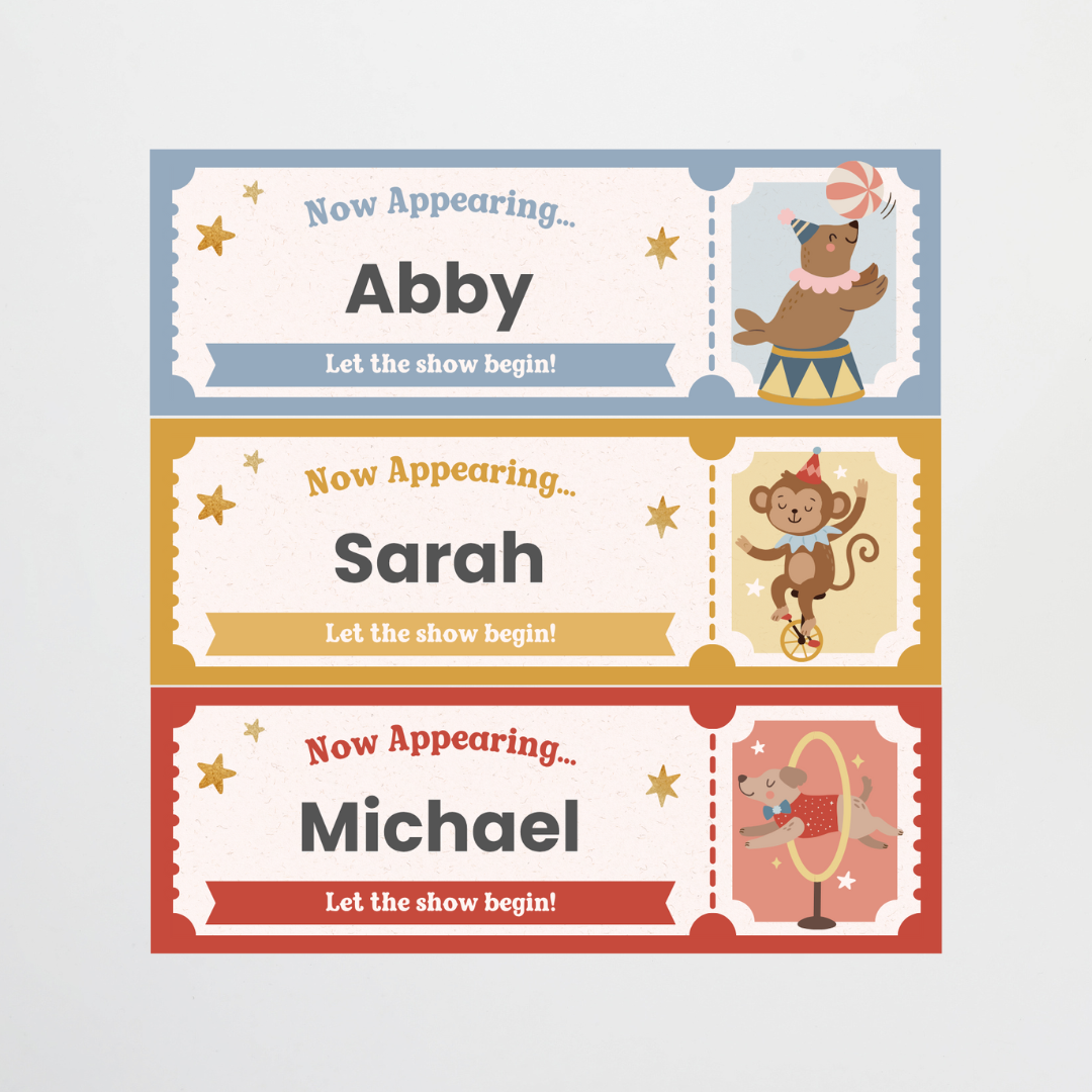 Tote Tray Tub Labels - Little Circus Classroom Decor