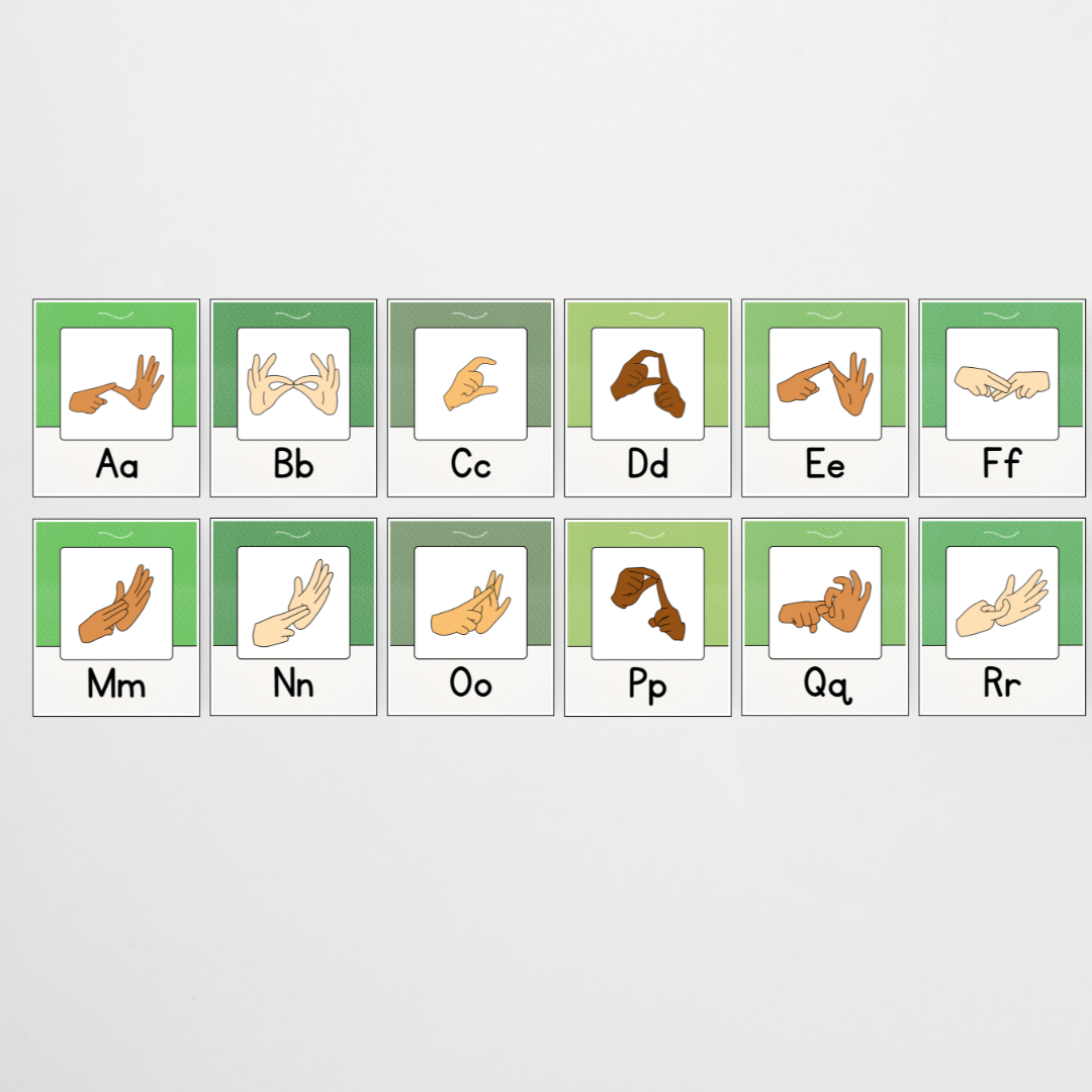 Auslan Alphabet Posters - Leafy Greens Classroom Decor