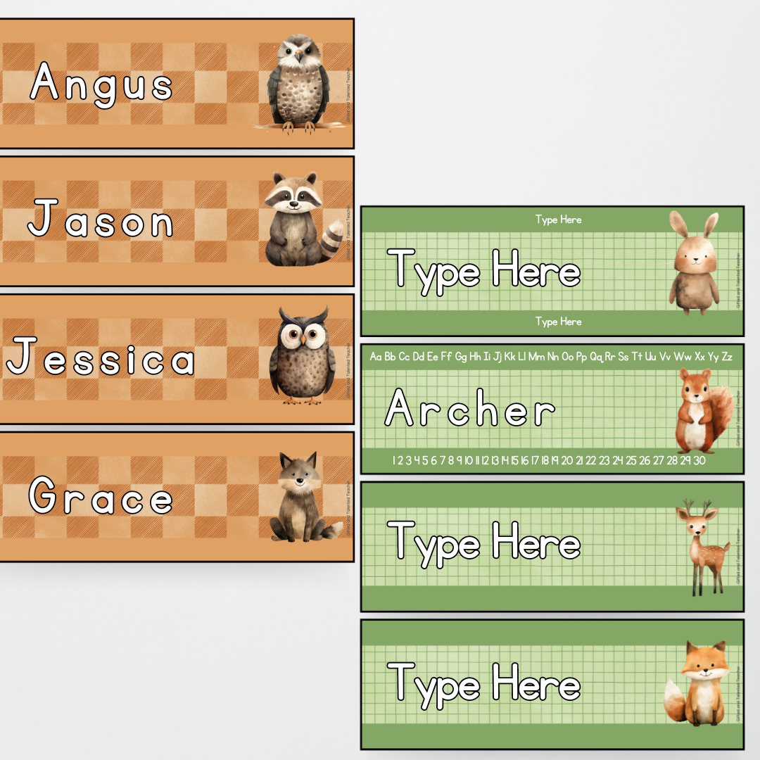 Desk Plates - Woodland Classroom Decor - Teacher Resources & Classroom Decor