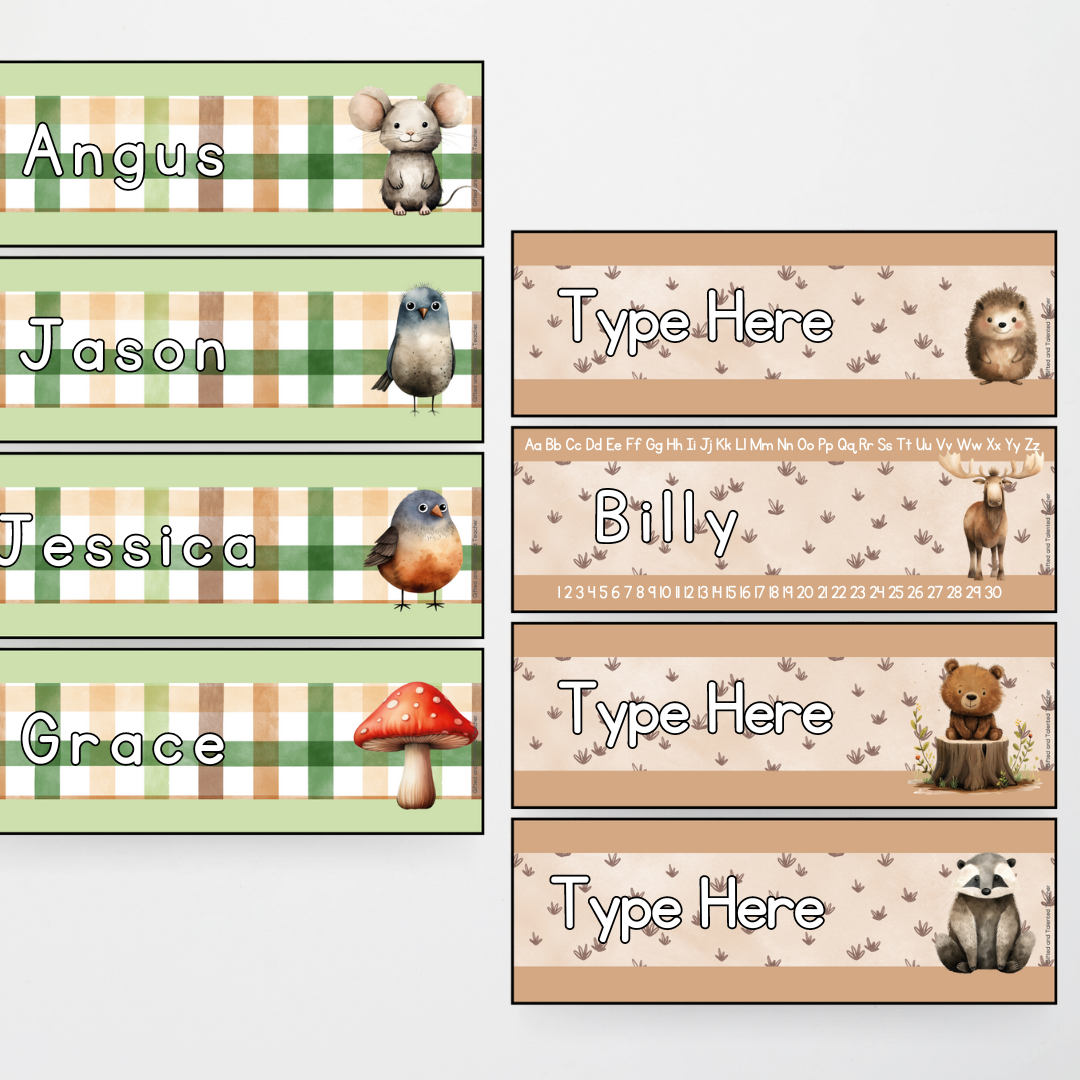 Desk Plates - Woodland Classroom Decor - Teacher Resources & Classroom Decor