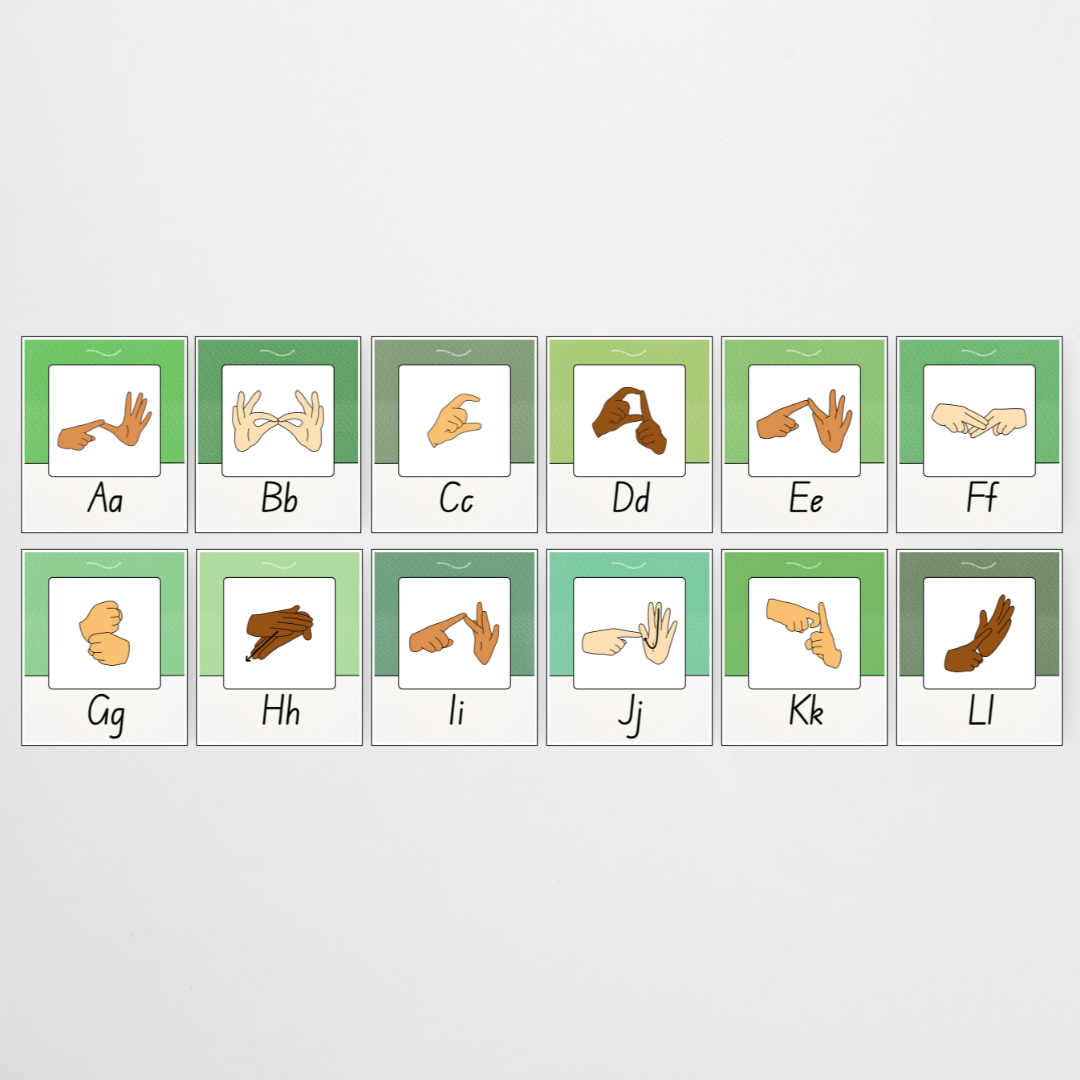 Auslan Alphabet Posters - Leafy Greens Classroom Decor