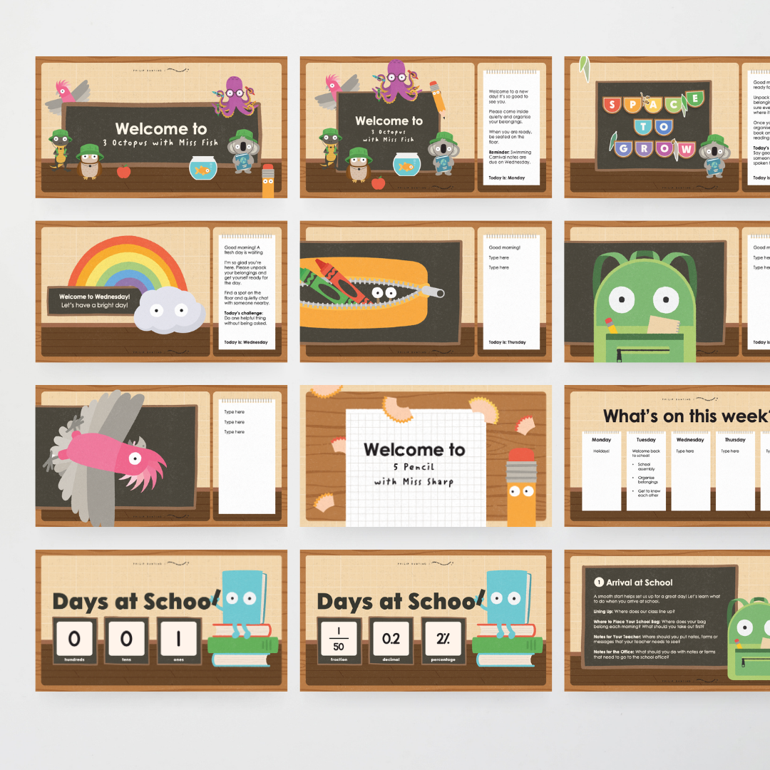 x Philip Bunting - Back to School Classroom Decor (Lower Grades) Bundle