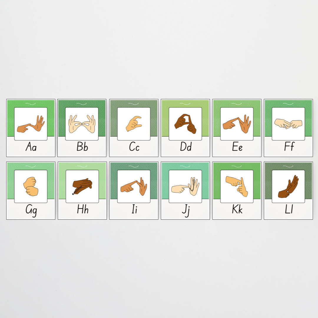 Auslan Alphabet Posters - Leafy Greens Classroom Decor