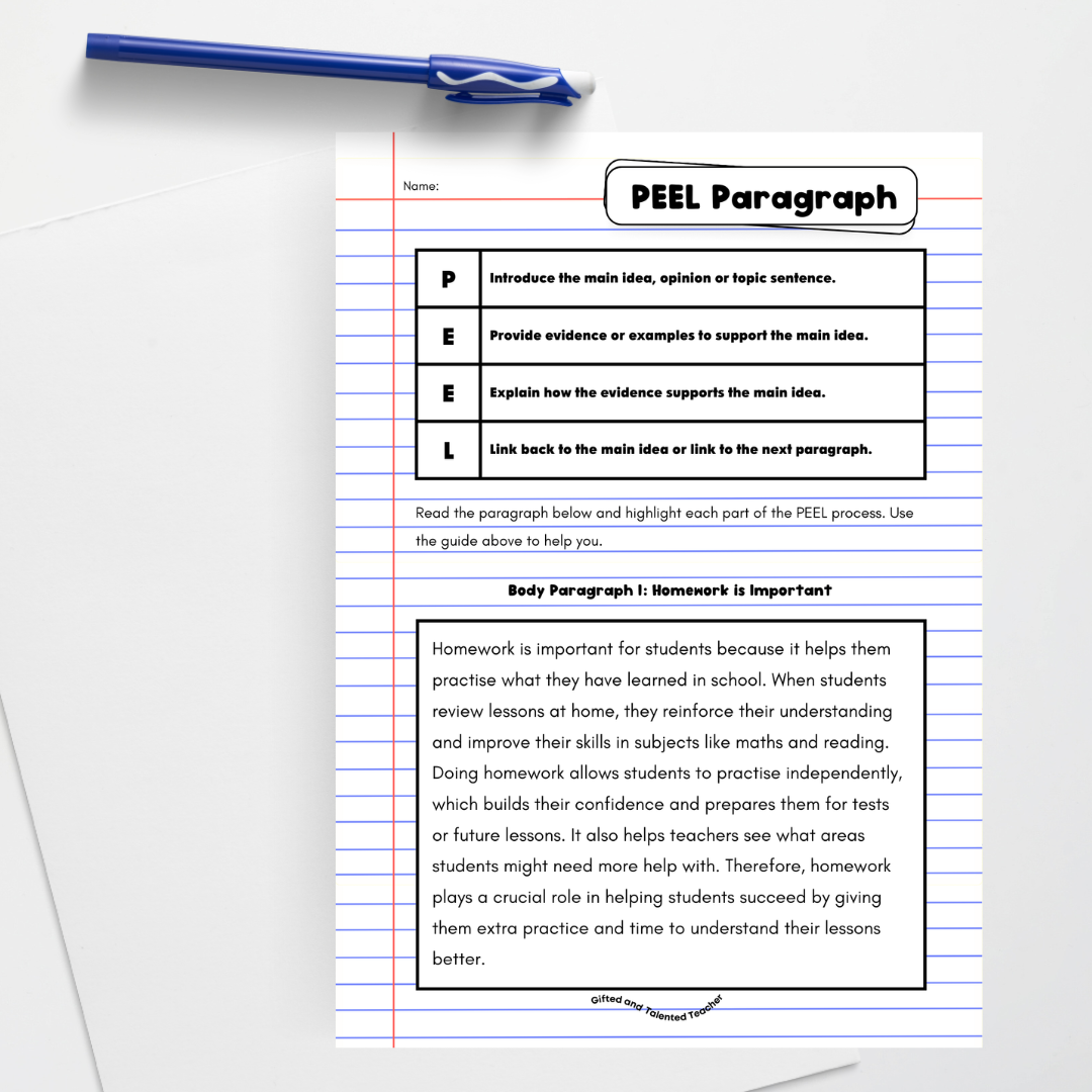 PEEL Paragraph Structure Activity | Persuasive Purposes - Teacher Resources & Classroom Decor