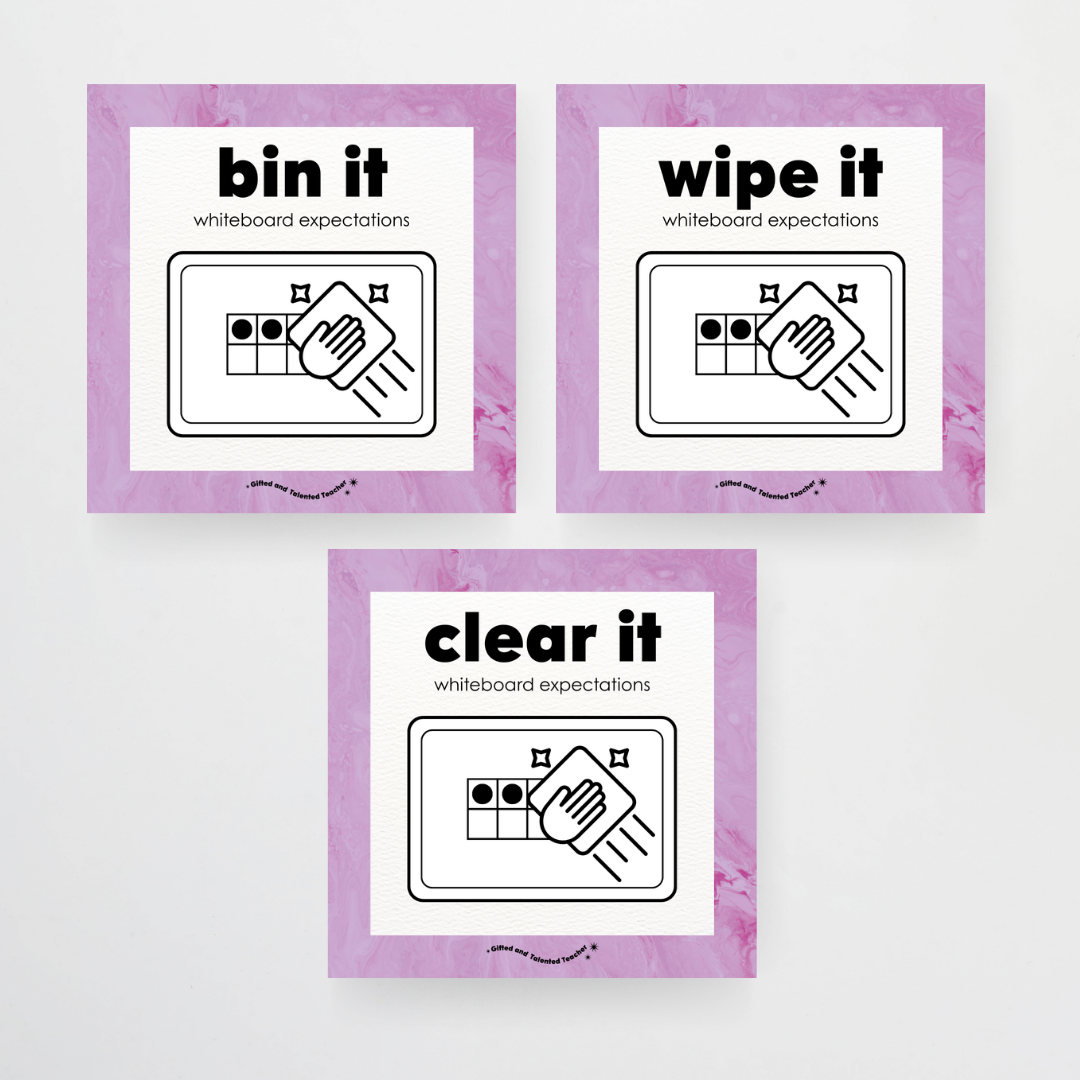 Pete Cromer: Mini Whiteboard Expectations, Prompts and Cues: Square Icons - Sea Life Classroom Decor - Teacher Resources & Classroom Decor