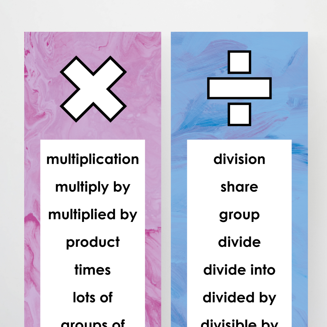 Mathematics Vocabulary Strips - Sea Life Classroom Decor