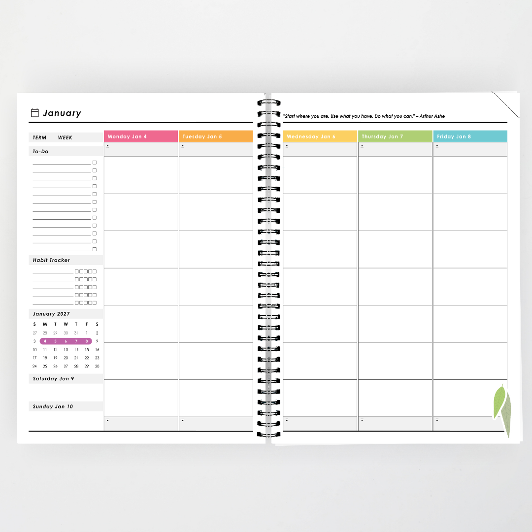 x Philip Bunting 2027 Weekly Teacher Planner: Galah - Back to School Classroom Decor