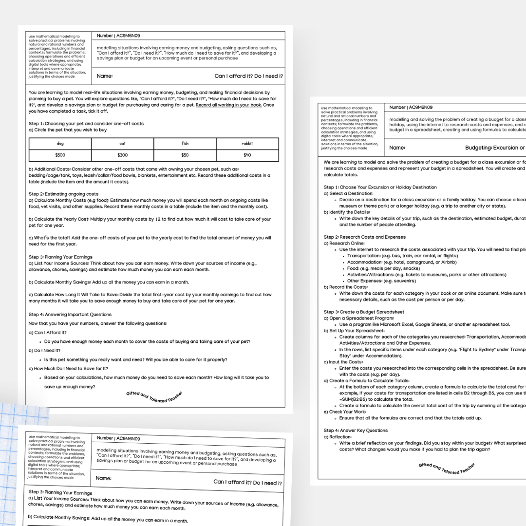 Number - Year 6 Australian Curriculum AC9M6N09 - Teacher Resources & Classroom Decor