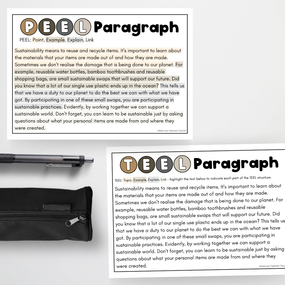 Paragraph Structure - Balmy Boho - Teacher Resources & Classroom Decor