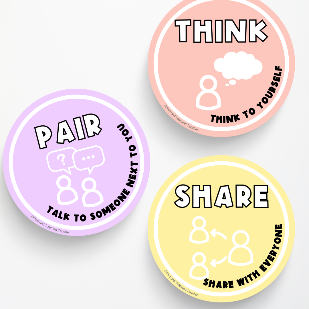Think, Pair, Share Icons - School Doodles Classroom Decor - Teacher Resources & Classroom Decor
