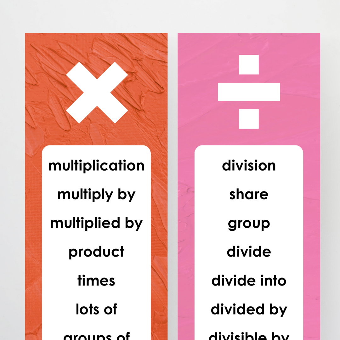 Mathematics Vocabulary Strips - North America Classroom Decor