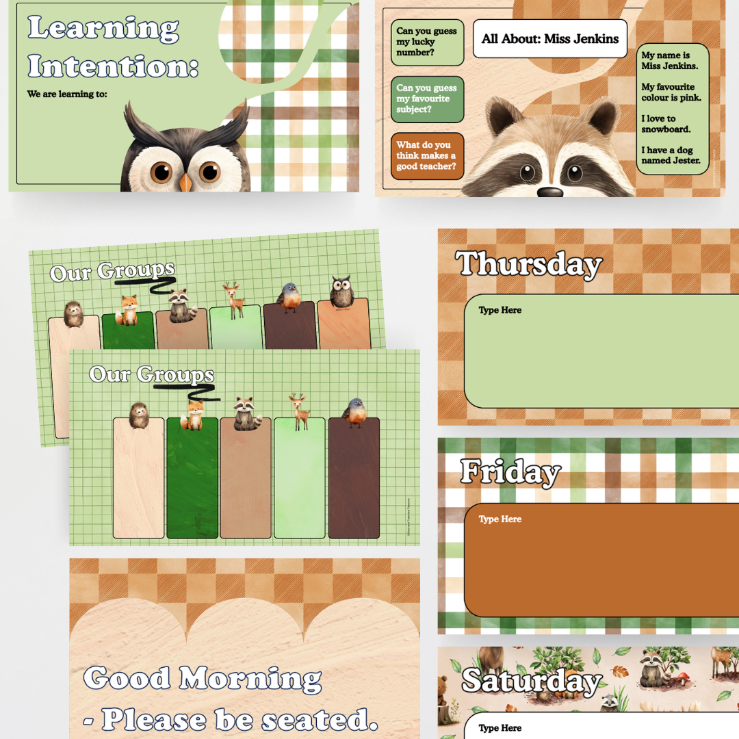 Digital Slides - Woodland Classroom Decor - Teacher Resources & Classroom Decor