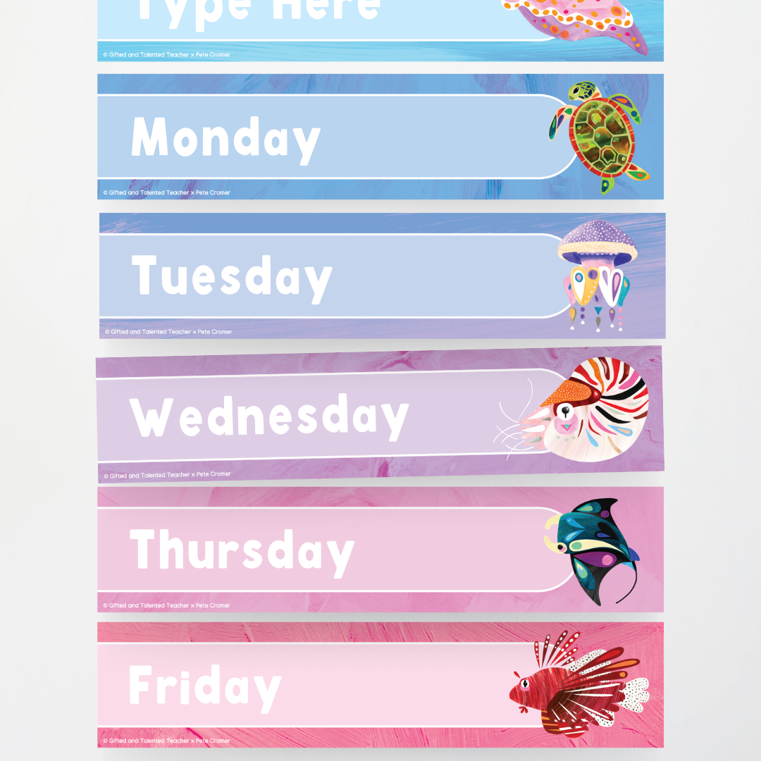 Pete Cromer: Rectangle Labels - Sea Life Collection