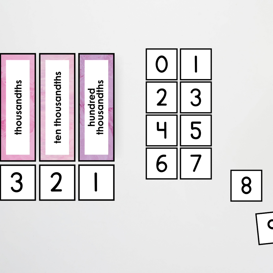Place Value Card Display - Sea Life Classroom Decor