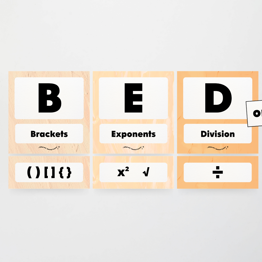 BEDMAS Order of Operations - Neutral Classroom Decor - Teacher Resources & Classroom Decor