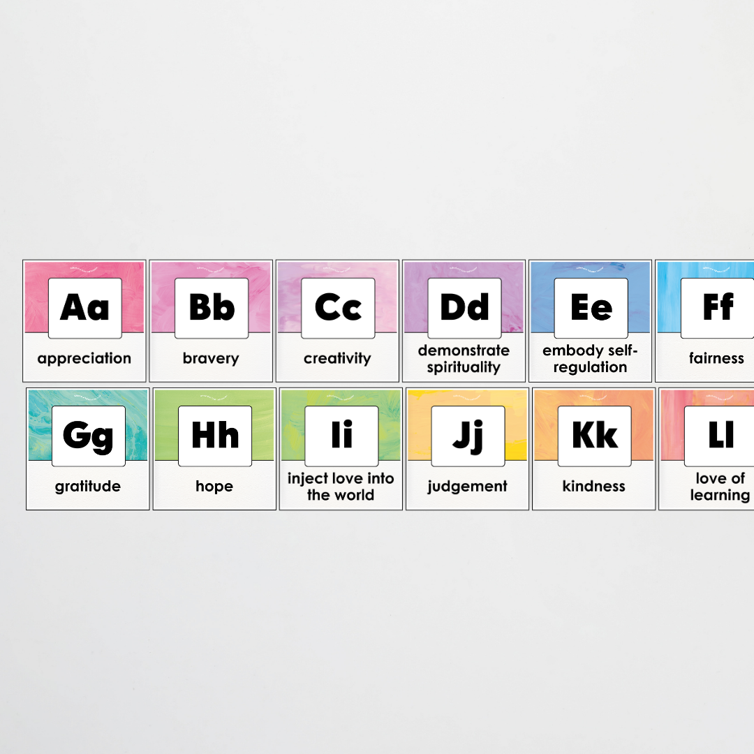 A-Z Character Strengths - Sea Life Classroom Decor