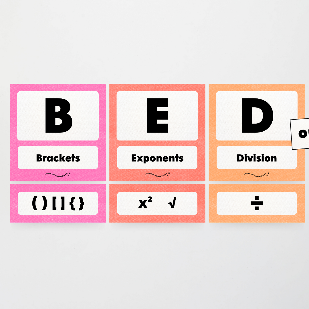 BEDMAS Order of Operations - Rainbow Classroom Decor - Teacher Resources & Classroom Decor