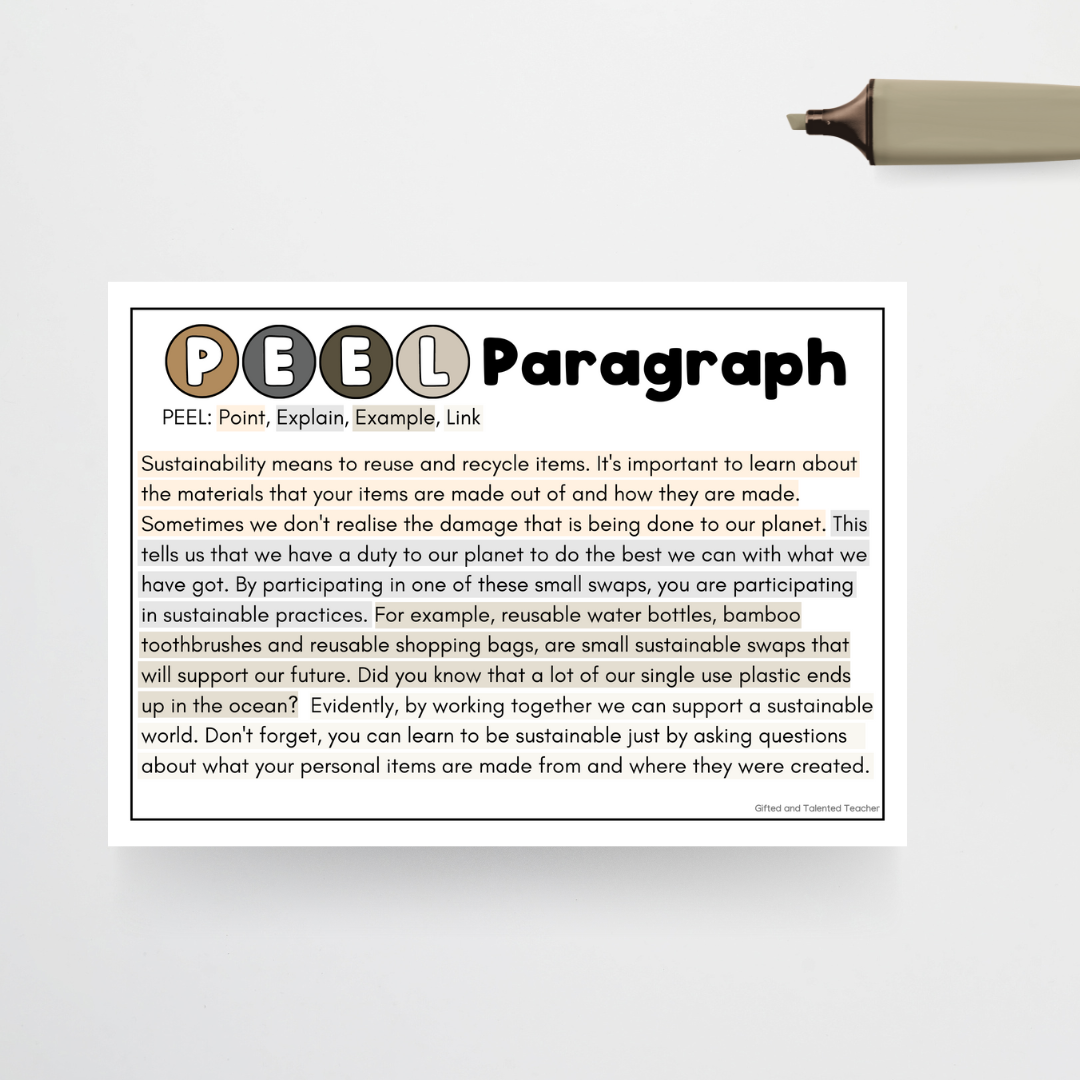 Paragraph Structure - Balmy Boho - Teacher Resources & Classroom Decor