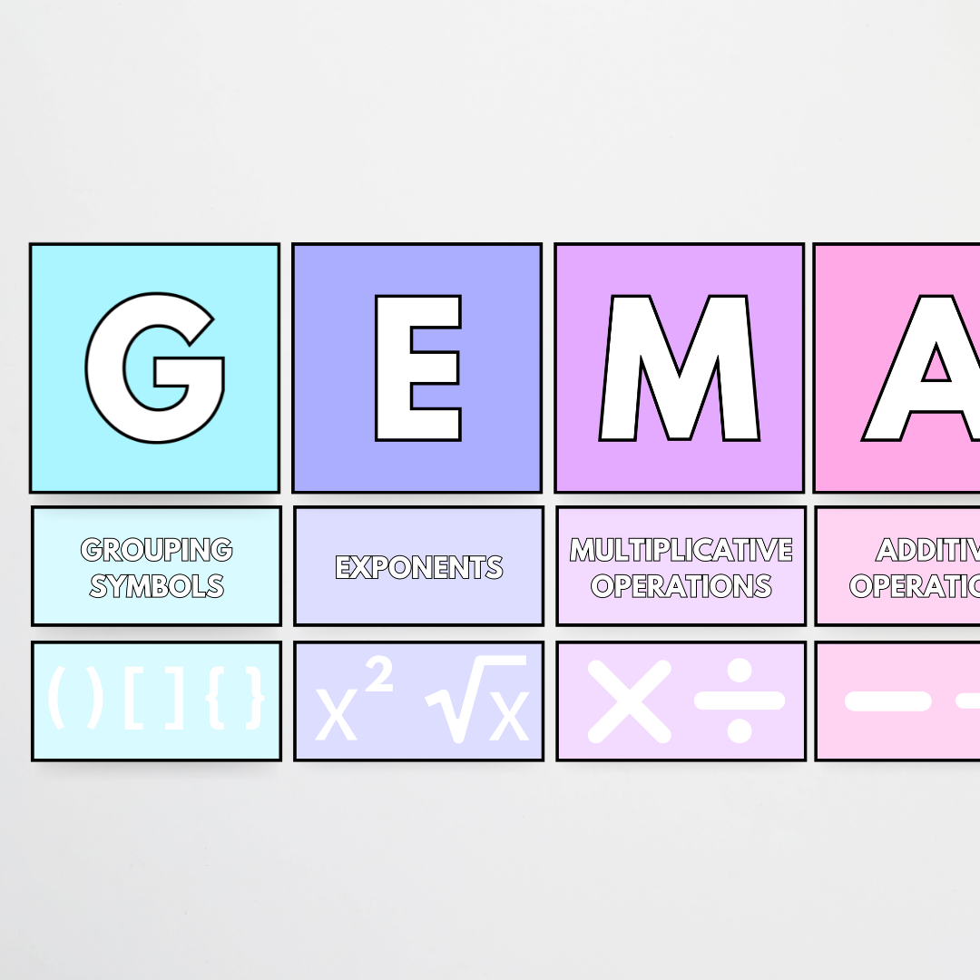 Order of Operations: GEMS or GEMA - Teacher Resources & Classroom Decor