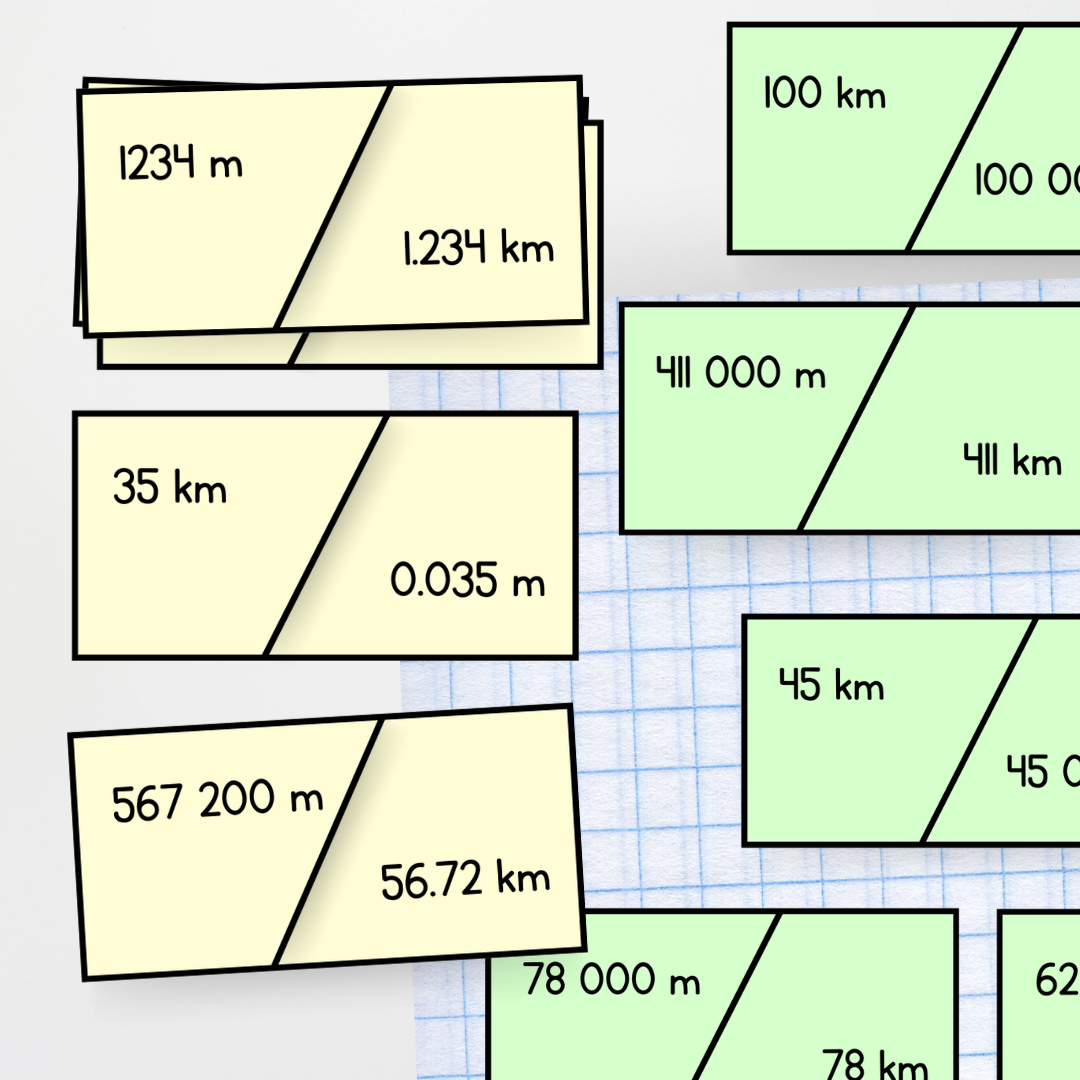 Length Match Cards: m to km
