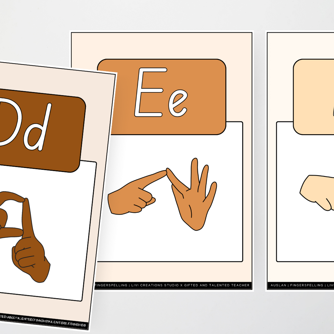 Livi Creations Studio: Auslan Alphabet Posters (Lower Grades) - Auslan Classroom Decor - Teacher Resources & Classroom Decor