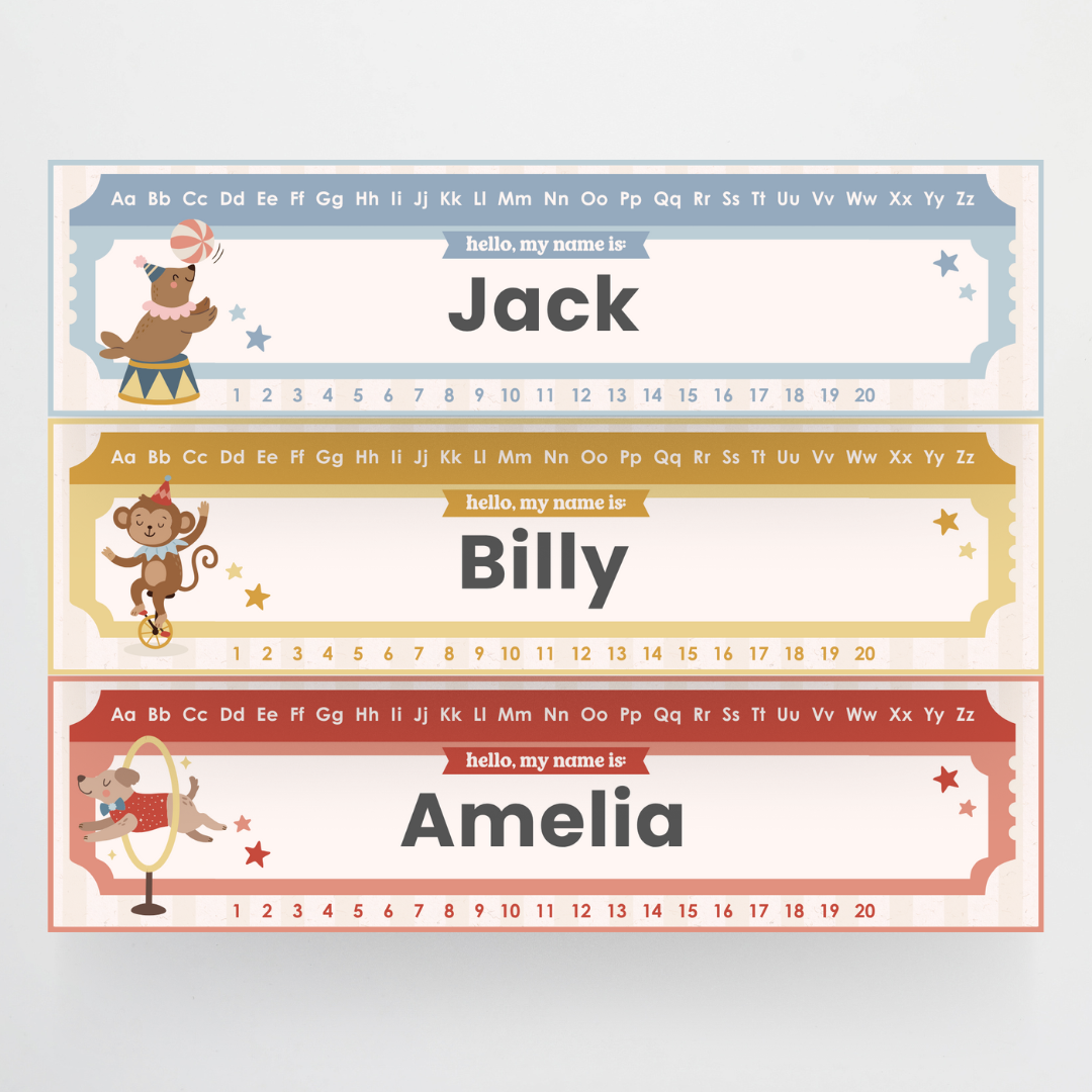 Desk Plates - Little Circus Classroom Decor