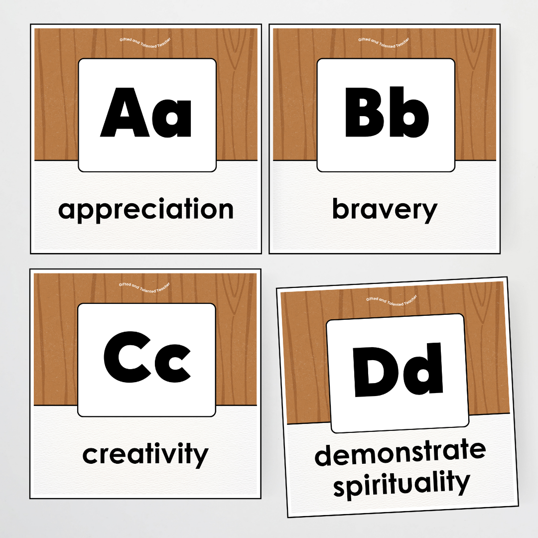 A-Z Character Strengths - Back To School Classroom Decor