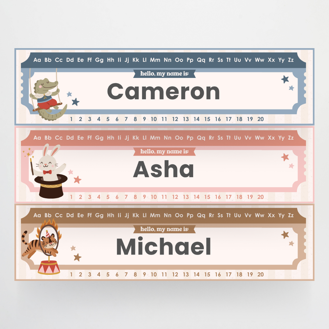 Desk Plates - Little Circus Classroom Decor