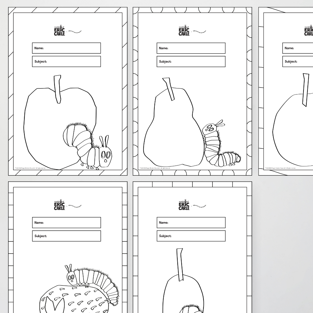 A4 Line Art Book Covers - The Very Hungry Caterpillar™ - Teacher Resources & Classroom Decor