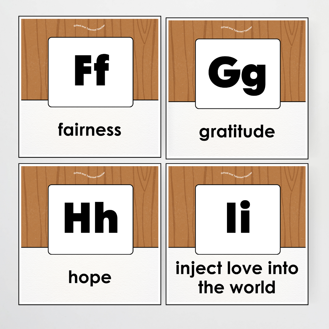 A-Z Character Strengths - Back To School Classroom Decor